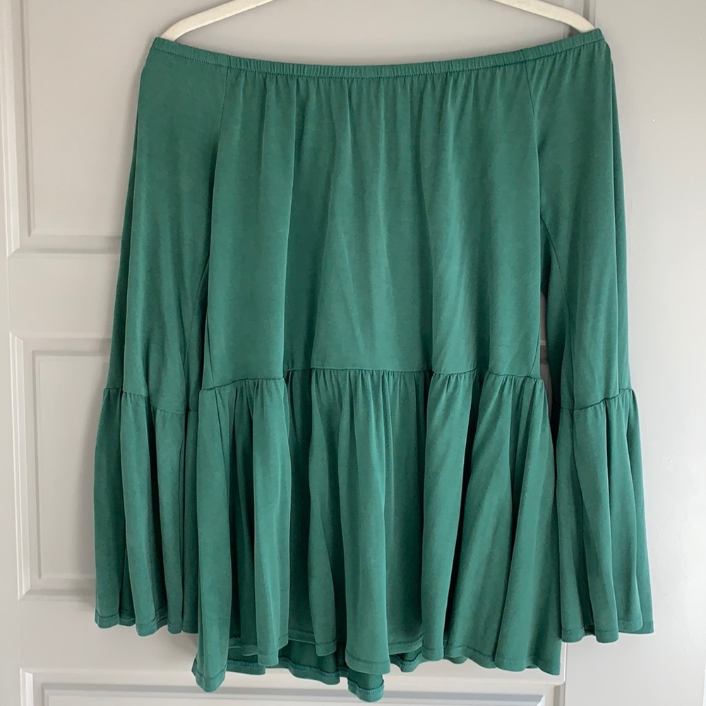 Off The Shoulder Green Top
